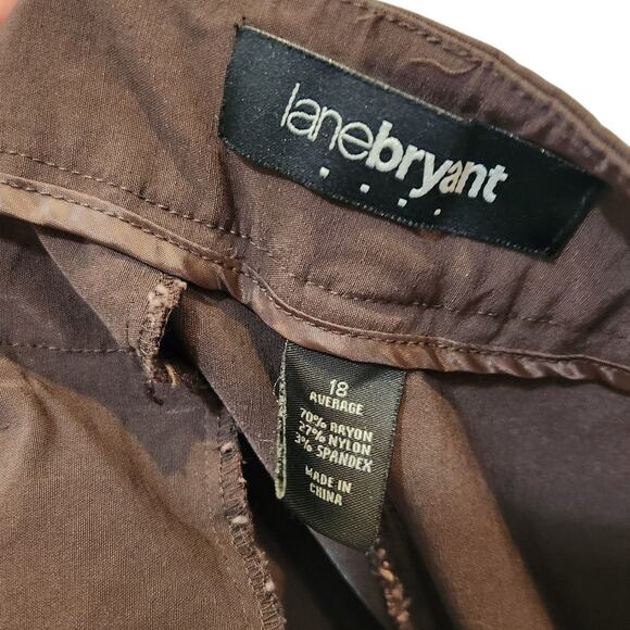 Lane Bryant Classic Mid Rise Tapered Ankle Trouser Dress Pants Brown Size 18 - Picture 7 of 10